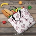 thumbnail image 5 of Fuzoiu Pink Butterflies (2) Print Durable Tote Bag,Shoulder Bag with Zipper Closure,Casual Tote's Handbag,for Daily Use, Shopping, School, Work, 5 of 7