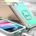 thumbnail image 5 of Dteck Case for iPhone SE 2022 4.7-inch,Shockproof Rugged Rubber Armor 3-Layer Protection iPhone 7/iPhone 8 Case Hybrid Hard PC Back With Ring Holder Kickstand iPhone SE 2020 Cover,Gray+Mint, 5 of 6