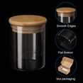 thumbnail image 4 of Frasco de vidrio Uxcell de 6.8 oz con tapa de bambú hermética, contenedor de cocina de vidrio, frasco de almacenamiento de alimentos claro, 2 paquetes (8x6.5cm), 4 of 6