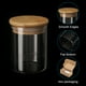 thumbnail image 4 of Frasco de vidrio Uxcell de 6.8 oz con tapa de bambú hermética, contenedor de cocina de vidrio, frasco de almacenamiento de alimentos claro, 2 paquetes (8x6.5cm), 4 of 6