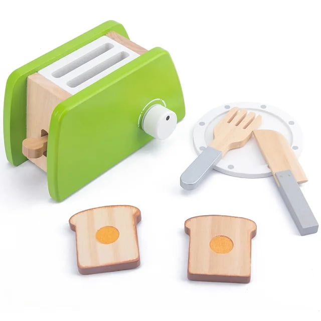 Wooden Kitchen Imaginary House Toy Simulation Toaster Coffee Machine Food Stirrer Children‘s Play House Toy Early Education Gift