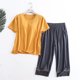 thumbnail image 2 of Set de Lavado Corporal para Mujeres Casual Suelto con Cojín de Pecho Cuello Redondo Conjunto de Pantalones Cortos de Manga Corta, Traje de Dos Piezas para Diario, 2 of 6