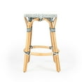 thumbnail image 3 of Butler Tobias Navy & White Rattan Counter Stool, 3 of 6