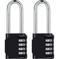 thumbnail image 1 of Hongchun6.7cm Long Combination Padlock, [2 Pieces] Waterproof 4-Digit Combination Lock, Weatherproof Metal & Galvanized Steel, for Schools, Gyms and Lockers Black,, 1 of 5