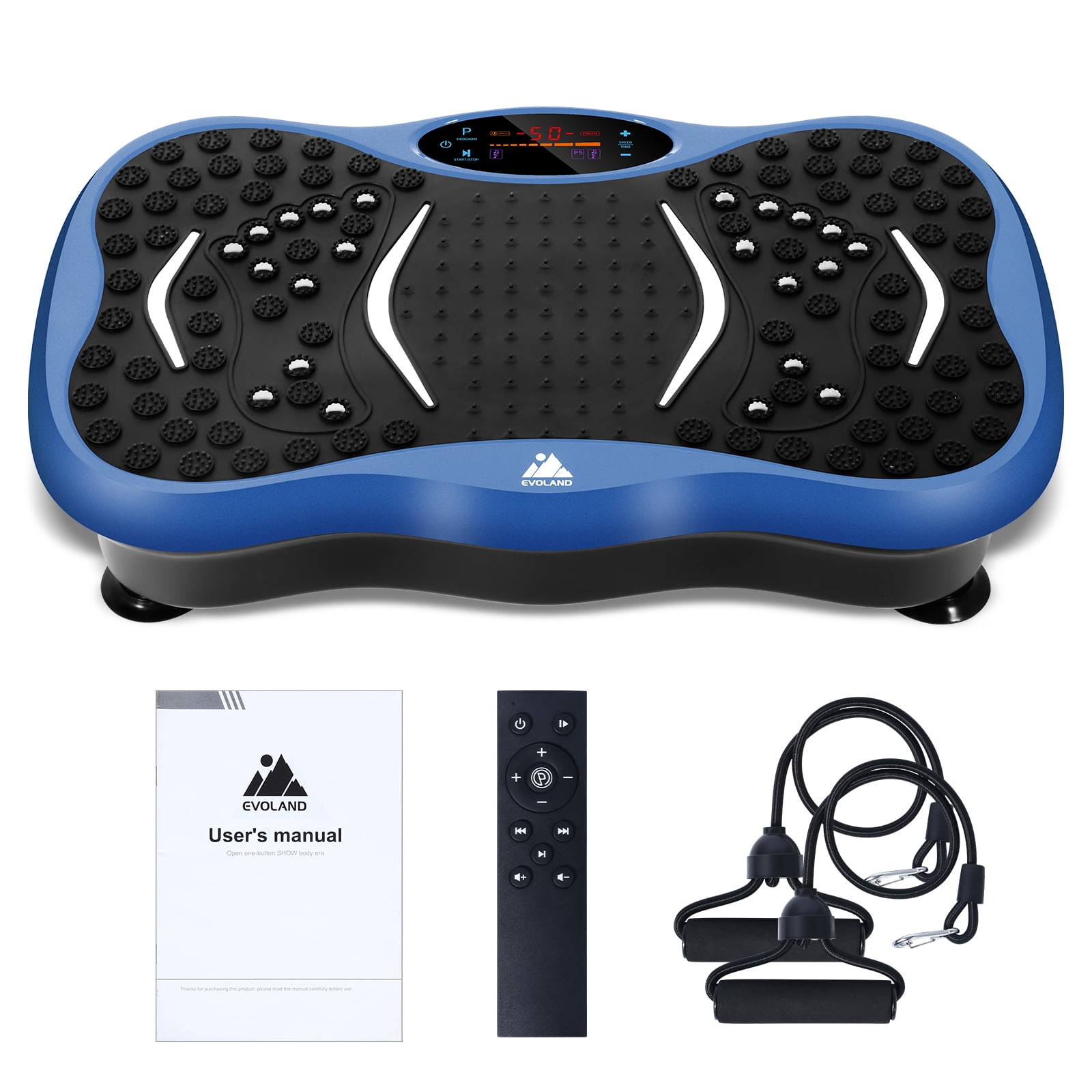 Vowella Vibration Plate Exercise Machine, Vibration Platform for Home Full Body Workout & Toning, 99 Speed Levels, 6 Modes with Bluetooth & LCD Monitor, 330 lbs Capacity, Blue