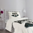 thumbnail image 5 of Ambesonne Wolf Quilted Bedspread Set 2 Pcs, Business Animal in Suit, Twin Size, Teal Vermilion Black, 5 of 6