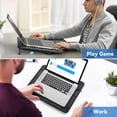 thumbnail image 4 of TECKNET BASICS Laptop Cooling Pad, Portable Slim Quiet USB Powered, with 3 Blue LED Fans, Fits 12''-17'' Laptop, Black, 4 of 8