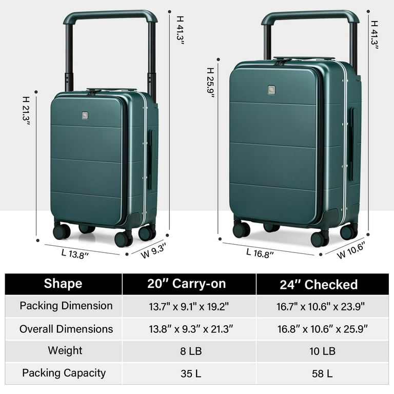 Hanke 24 Inch Checked Luggage Large Hard Shell Suitcases with