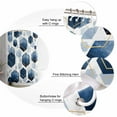 thumbnail image 6 of Navy Blue Marble Waterproof Fabric Shower Curtain, Gold White Geometric Hexagon Modern Shower Curtain for Bathroom Curtains Bathtubs Hotel Washable Shower Curtains with 12 Hooks Long 72x78in, 6 of 6