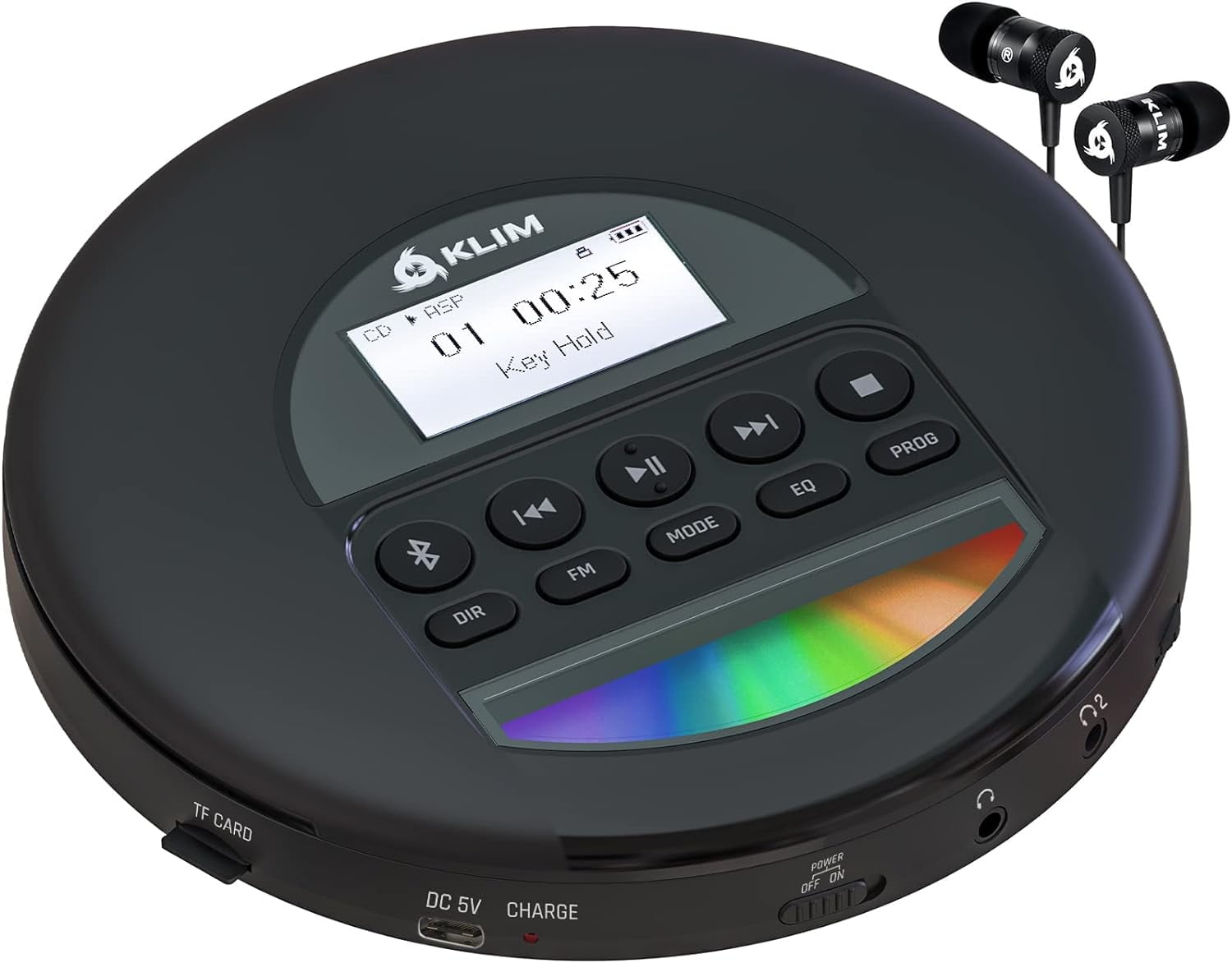 Restored KLIM Nomad Portable CD Player Walkman with Long Lasting Battery Includes Headphones Radio FM (Refurbished)