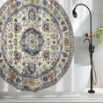 thumbnail image 2 of Bohemian Yellow Blue Flowers Fabric Shower Curtain Vintage Ethnic Style Washable Shower Curtains for Bathroom, Waterproof Bath Curtain with Hooks Home Decor 72x84in, 2 of 8