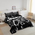 thumbnail image 4 of Erosebridal Black Gamepads Bedding Twin Comforter Set,Geometric Plaid Down Comforter,Video Game Bedding Sets Twin with Comforter,Microfiber Gamer Room Decorative,Reversible,3pcs, 4 of 8