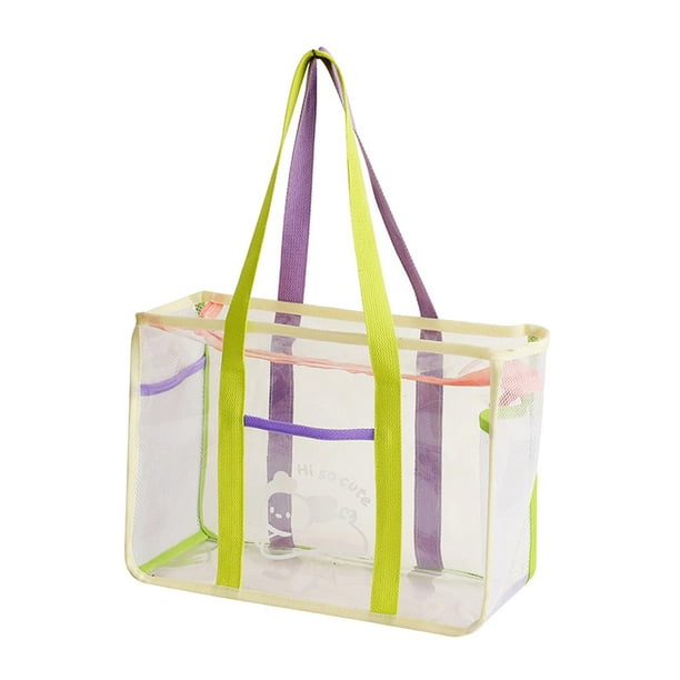 Bolso transparente Playa Moda PVC Almacenamiento Bolso Neceser Mujer Organizador Hombro Violeta Jinwen Bolsas transparentes