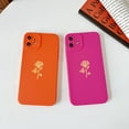 thumbnail image 6 of for iPhone 11 Case(2019 6.1"), Cute Plated Rose Gold Flower with Anti-Fall Lens Cameras Cover Shell, Soft TPU Shockproof Anti-Fingerprint Phone Protection Cases for Women Girls Men,Rose Red, 6 of 14
