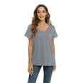 thumbnail image 5 of Women's Short Sleeve T Shirts Casual V Neck Shirts Summer Comfy Tops, 5 of 7