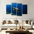 thumbnail image 2 of Elephant Stock Turtle Adventure Wall Art - Horizontal Multi Panel Canvas - Living Room Wall Decor - Animal Multi Panel - Blue And Turquoise Decor - 84" x 54", 2 of 8