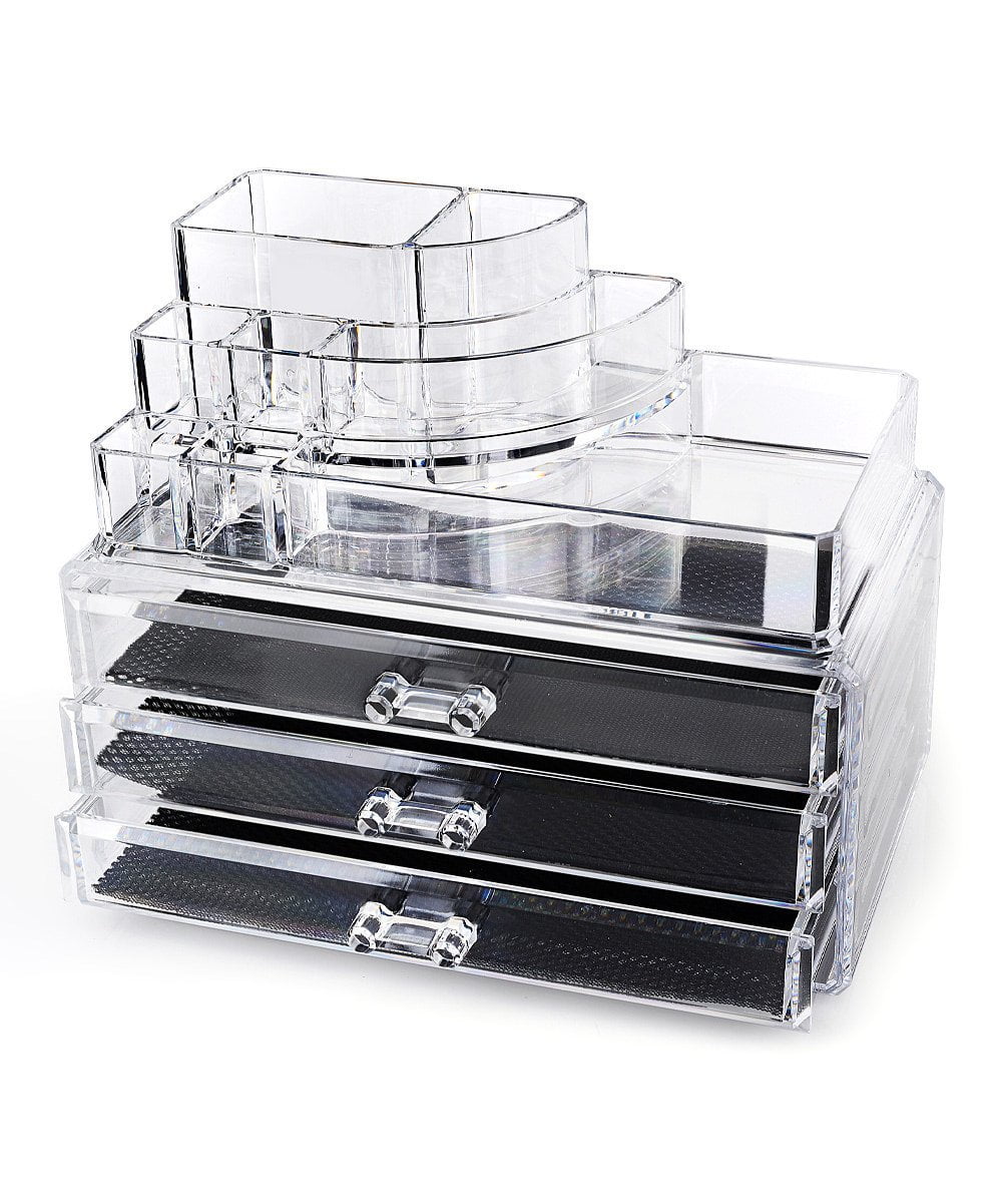 Homeit Clear acrylic makeup organizer cosmetic organizer and Large 3