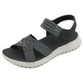 thumbnail image 4 of Sandalias deportivas Sandalias planas Zapatos para caminar con punta abierta Sandalias de cuña baja para mujer, 4 of 9