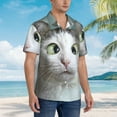thumbnail image 5 of Easygdp Funny Cat Men's Hawaiian Shirts Print Lapel Short Sleeve for Beach, vacation, party, casual occasions - XX-Large, 5 of 9