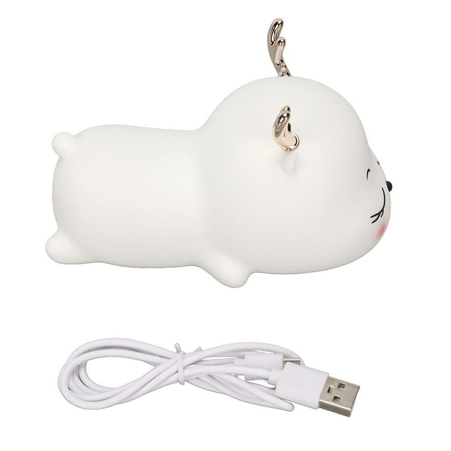 Reindeer Silicone Night Light Touch Control Rechargeable Cute Cartoon LED Night Lamp for Home