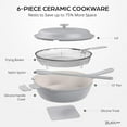 thumbnail image 2 of ZUKA Ceramic Pan by Granitestone 6 Pc Non Toxic Ceramic Deep Frying Pan Set with Steamer & Spatula, Everyday Pan Skillet, Non Toxic Pans for Cooking, Nonstick Induction, Oven & Dishwasher Safe Gray, 2 of 8