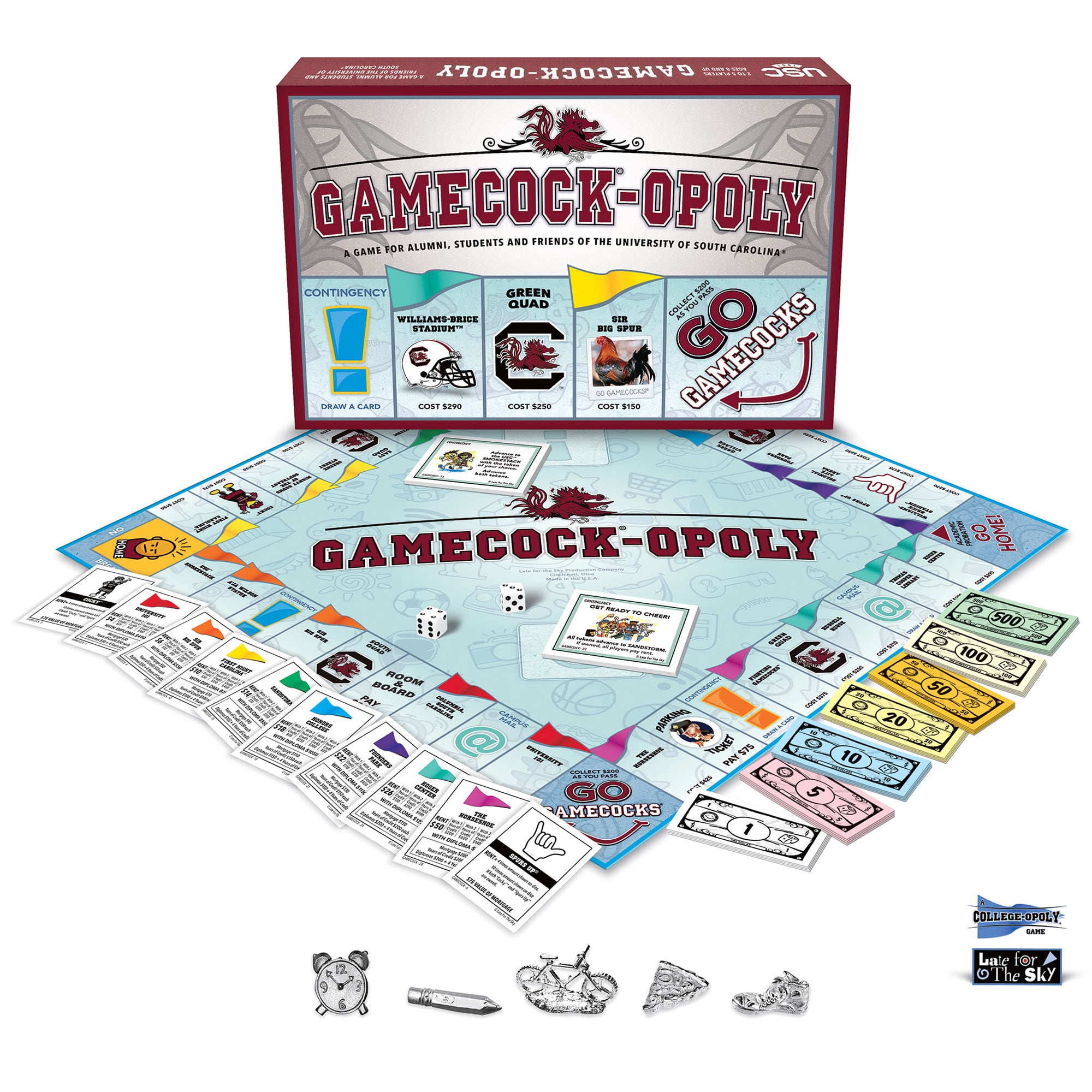 Late For The Sky: Gamecock-Opoly - University Themed Family Board Game, Opoly-Style Game Night, Traditional Play Or 1 Hr Version, Ages 8+, 2-6 Players