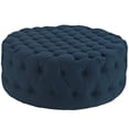 thumbnail image 2 of Modway Amour Fabric Upholstered Button-Tufted Round Ottoman in Azure, 2 of 2