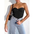 thumbnail image 5 of ANRABESS Tube Top for Women Summer Strapless Bandeau Knit Twist Knot Corset Crop Basic Tank Tops 2026 Vacation Beach Clothes Black Medium, 5 of 11