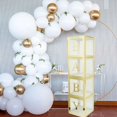 thumbnail image 1 of 4 Pcs Clear with Metallic Gold 12-Inch Transparent Balloon Boxes Events Home Wedding Reception Centerpieces Decorations(White), 1 of 7
