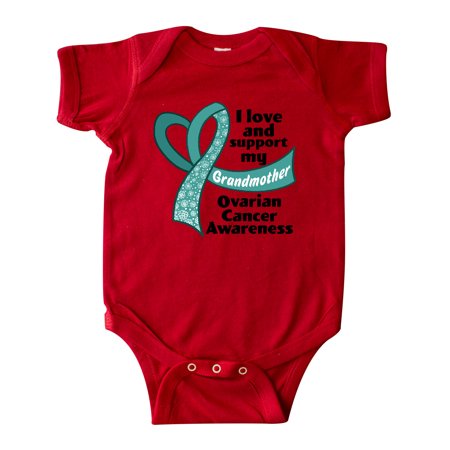 

Inktastic Ovarian Cancer Awareness I Love and Support My Grandmother Gift Baby Boy or Baby Girl Bodysuit
