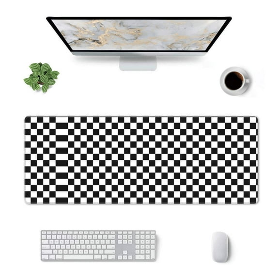 Large Gaming Mouse Mat Black White Checkered Pattren Long Extended Mousepad Desk Mat Non-Slip Rubber Micepads (31.5 X 11.8 Inches)
﻿