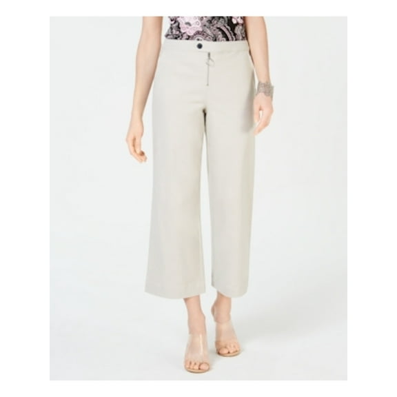 INC Womens Beige Mid Rise Wide Leg Pants Size: 0
