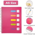 thumbnail image 2 of A5 Subject Spiral Notebook with 2Pcs Index Tabs, WireBound Notebook with 5 Colored Dividers, A5 Notepad, Plastic Cover Lined Page Journal (Pink), 2 of 4