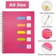 thumbnail image 2 of A5 Subject Spiral Notebook with 2Pcs Index Tabs, WireBound Notebook with 5 Colored Dividers, A5 Notepad, Plastic Cover Lined Page Journal (Pink), 2 of 4