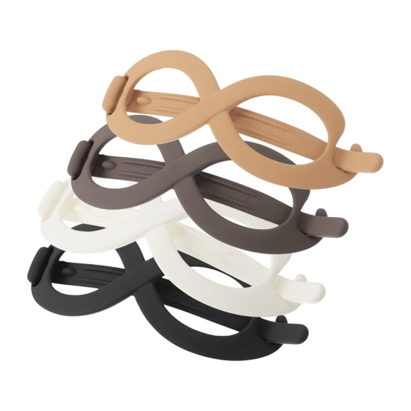 Unique Bargains Women Fashion Hairpin Hairdo Clips Yellow Dark Brown White Black 4 Pcs
