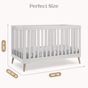 Delta Children Essex 4-in-1 Convertible Baby Crib, Bianca White/Natural Legs