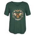 thumbnail image 3 of Pompotops Mode Femmes T-Shirt Imprimé Col en V Manches Courtes Tee Décontracté Blouse, 3 of 3