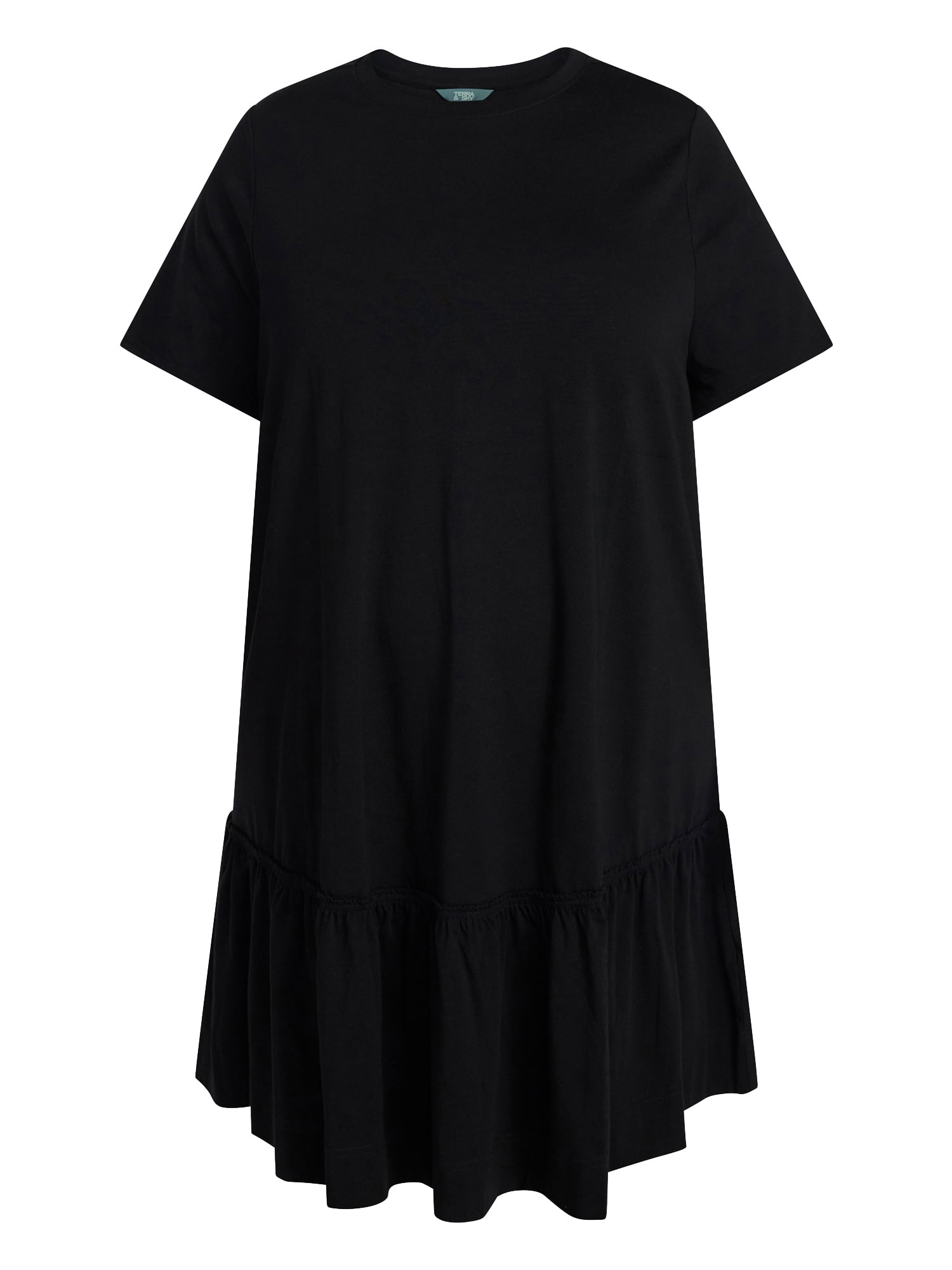 Terra & Sky Women's Plus Size Tier Tee Dress with Short Sleeves, Size 0X-5X