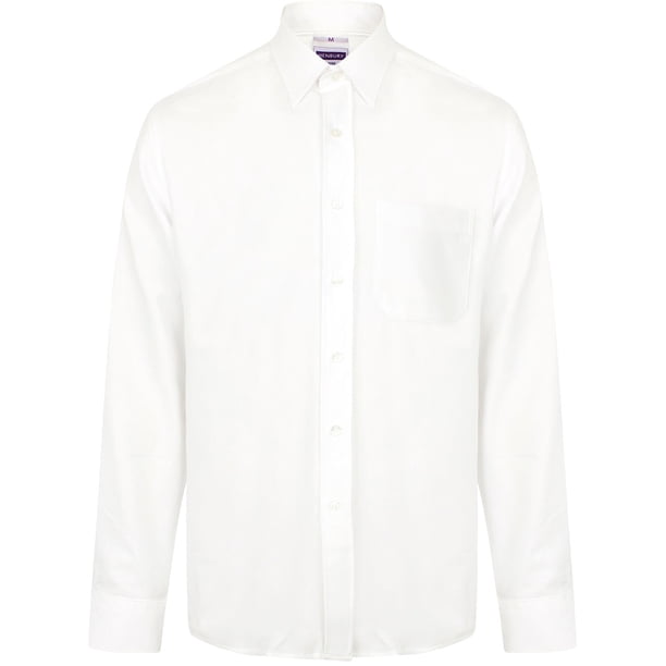 Henbury - Camisa Transpirable para trabajar de manga larga accion anti-bacterial Hombre/Caballero - Trabajo/Fiesta/Verano (Blanco)