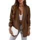 thumbnail image 1 of Blazer PRETTYGARDEN para mujer 2024, con frente abierto, frente abierto, color café, XXL, 1 of 6