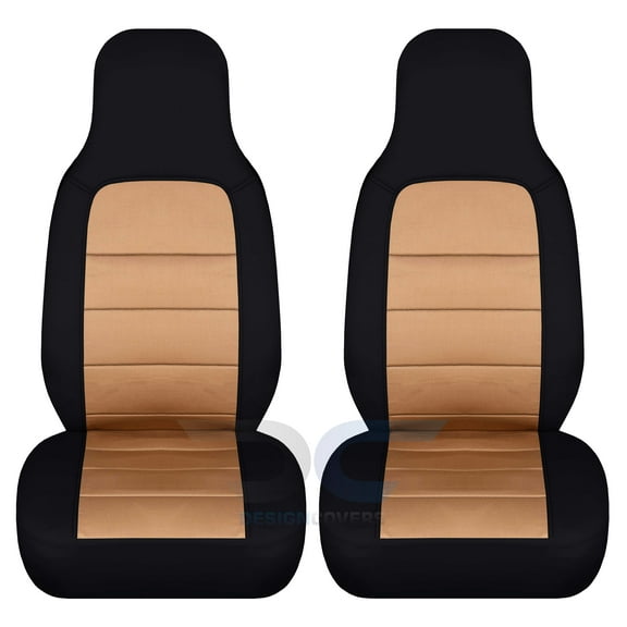 Designcovers Fits 1990-1998 Mazda MX-5 Miata Cotton Seat Covers:Black and Tan