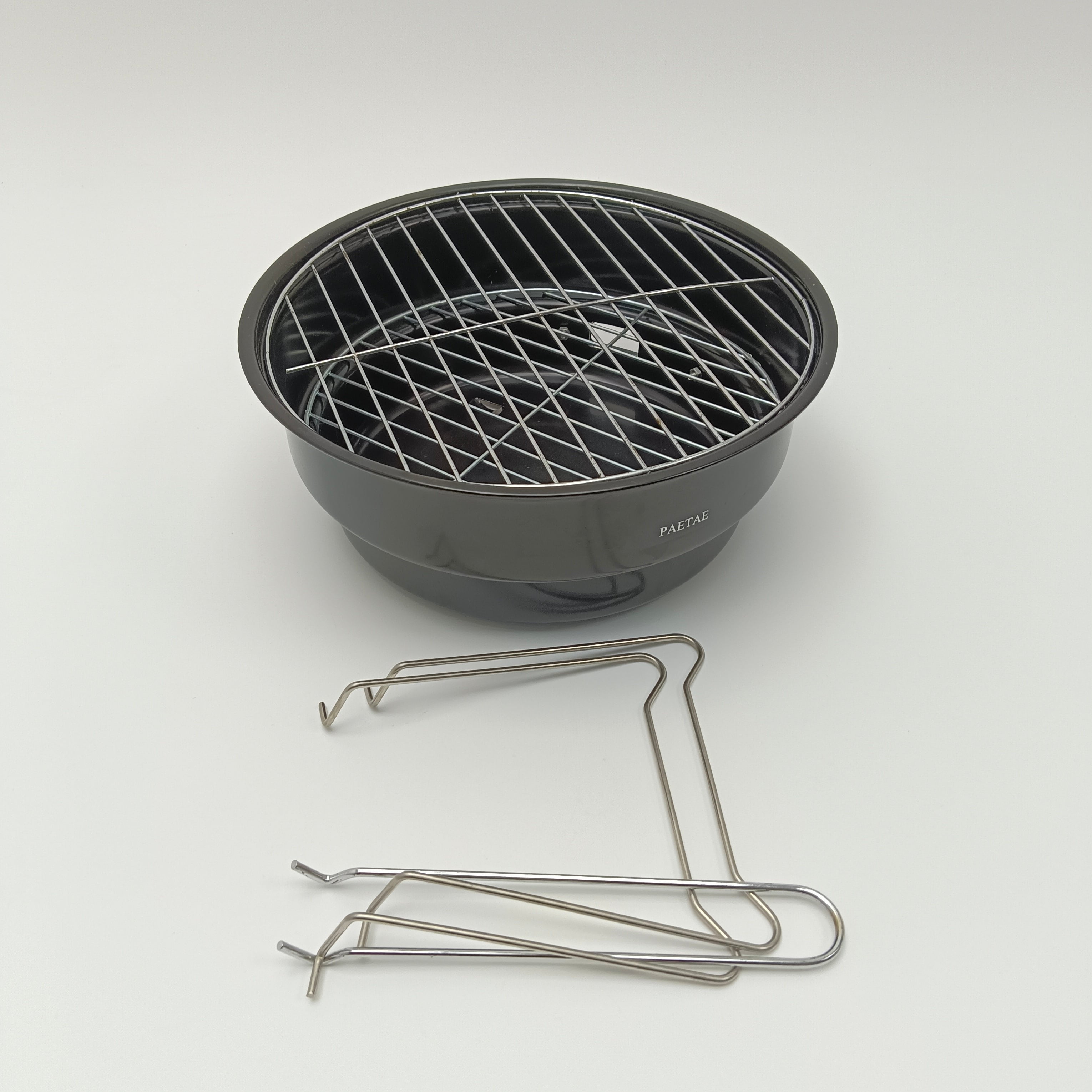 PAETAE Charcoal roasters for household purposes Round Portable Barbecue Grill with Stainless Steel Grates