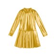 thumbnail image 4 of renvena Girls Shiny Metallic Long Sleeves Roller Ice Figure Skating Dress Dancewear, 4 of 7