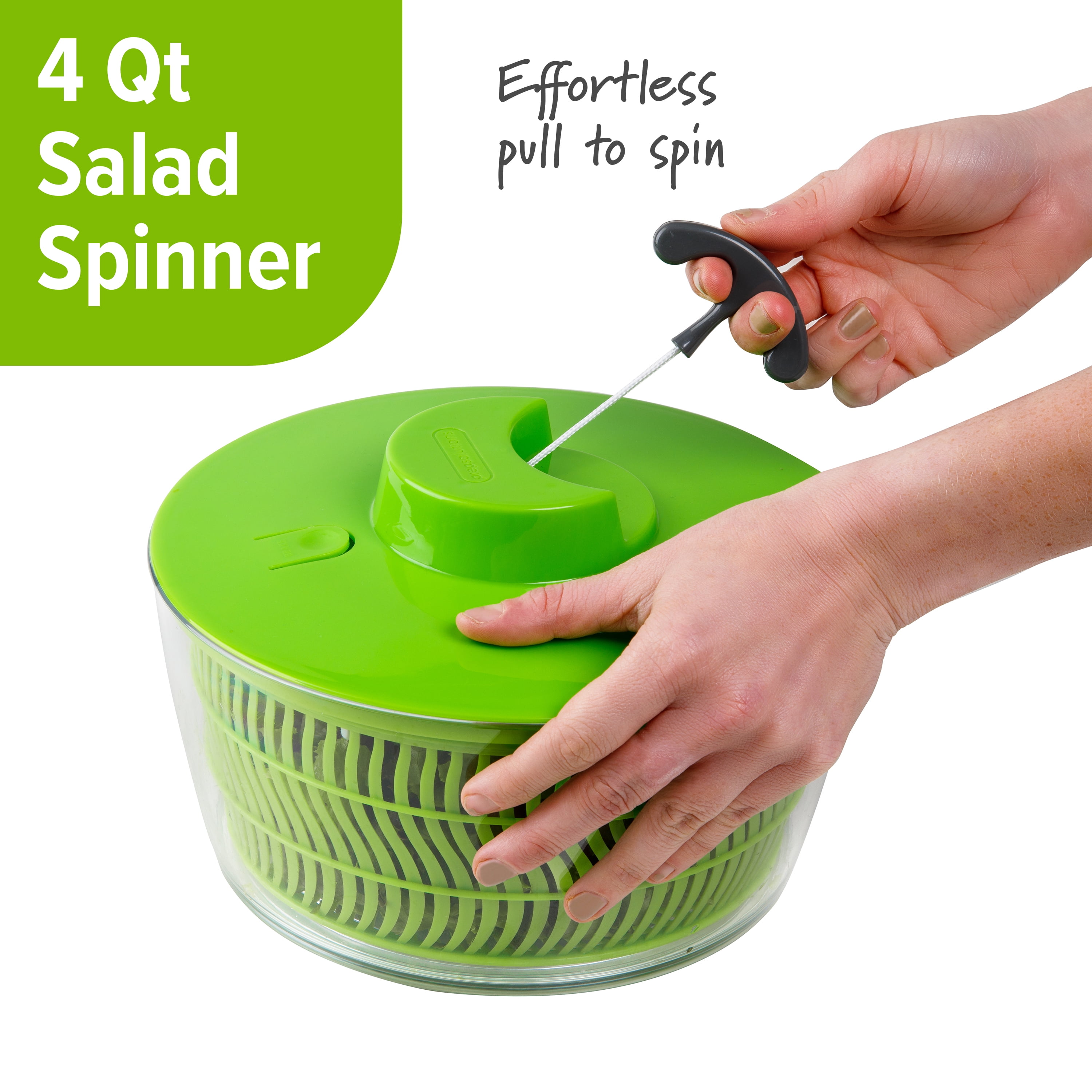 Prep Solutions Easy Pull Salad Spinner Green 