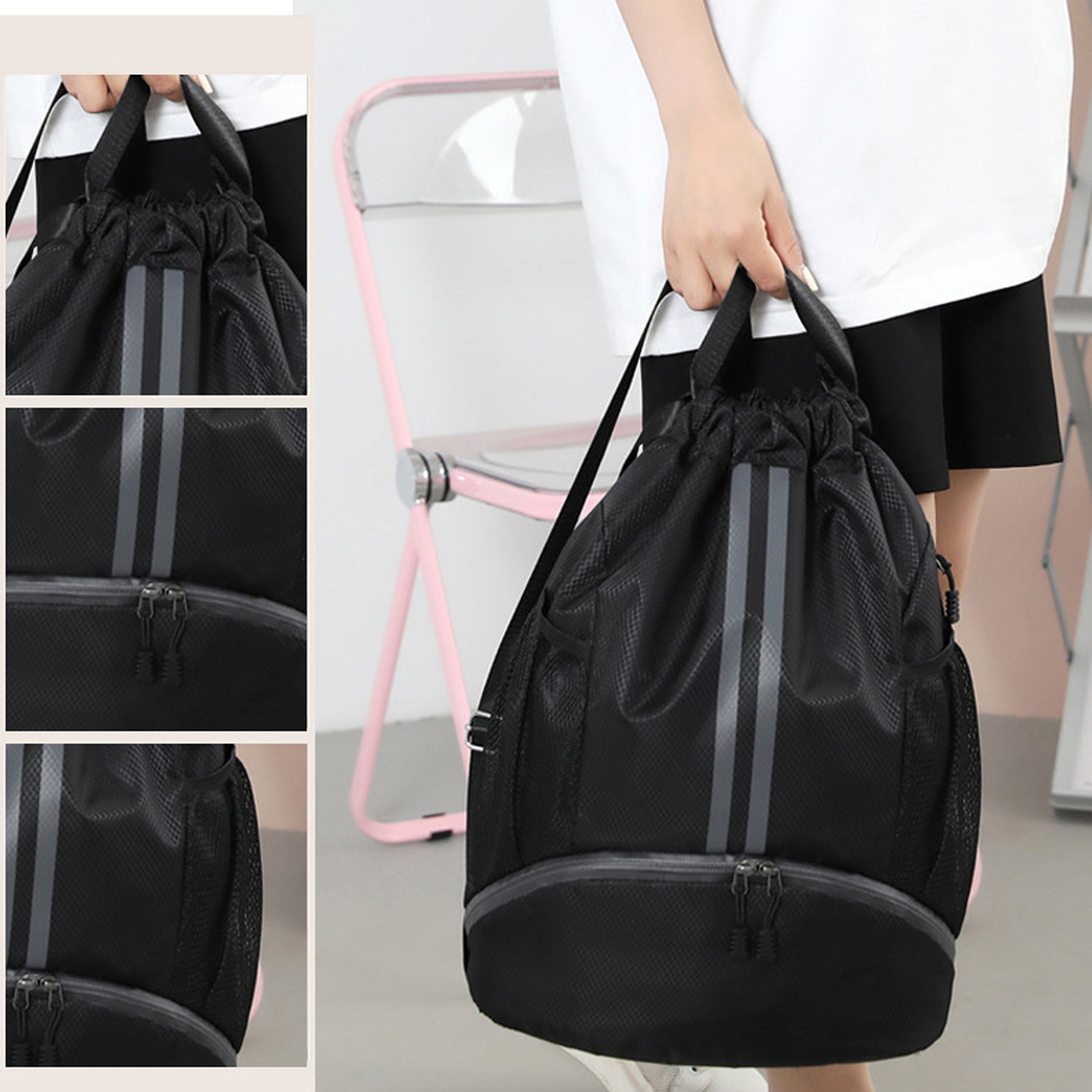 Drawstring Backpack Water Resistant String Bag Sports Sackpack Gym Sack For  Men Women,Parisian Coffee Eiffel Tower Print