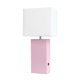 thumbnail image 1 of All The Rages, Inc. Lalia Home Lexington Base de cuero Modern Home Decor Lámpara de mesita de noche con puerto de carga USB, 1 of 1