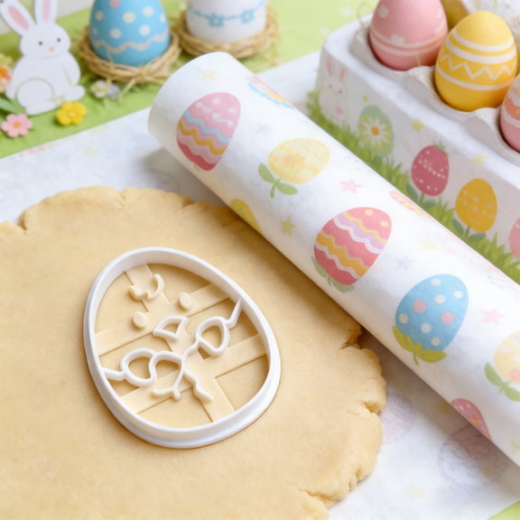 Linnome Easter Themed Kitchen Cookie Cutters Set Metal Shape Tools for Baking Holiday Treats Spring Celebration Fun Family Activity