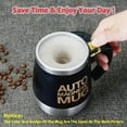 thumbnail image 3 of DaaSiGwaa Rechargeable Self Stirring Mug - Magnetic Electric Auto Mixing Stainless Steel Cup for Office/Kitchen/Travel/Home Coffee/Tea/Hot Chocolate/Milk-400 ml/13.5 oz(Black), 3 of 6