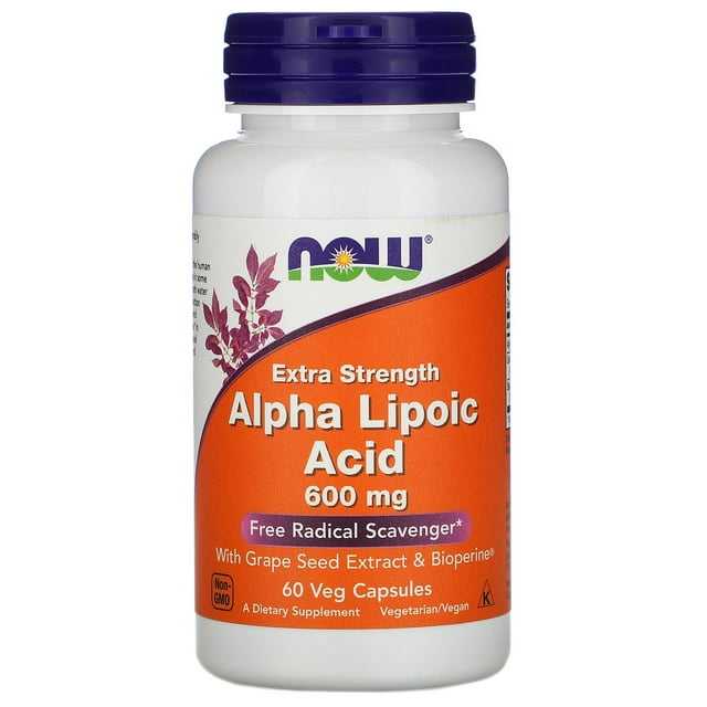 Ácido Alfa Lipoico 600mg Now Alpha Lipoic Acid 60 Cápsulas Dprisa