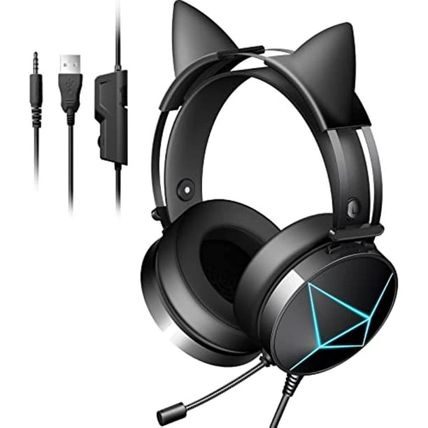 Cat Ear Headphones With Noise Canceling Microphone And Surround Sound, Gaming Headset With